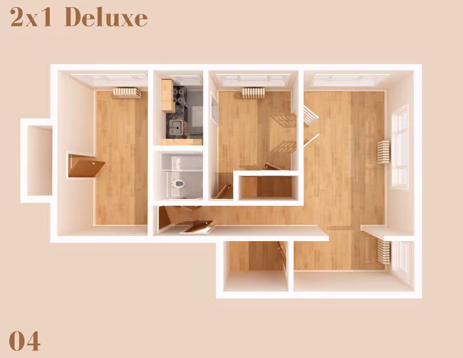 2 Bed, 1 Bath Plus Entire floor plan